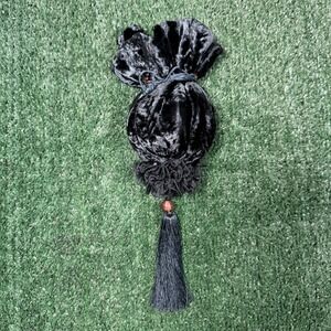 Vintage Venetia Stvdivm Velvet Evening Bag Studium Dark Green‎ Tassel